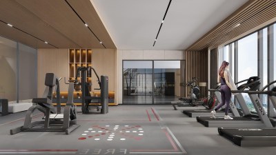 现代健身房3D模型下载